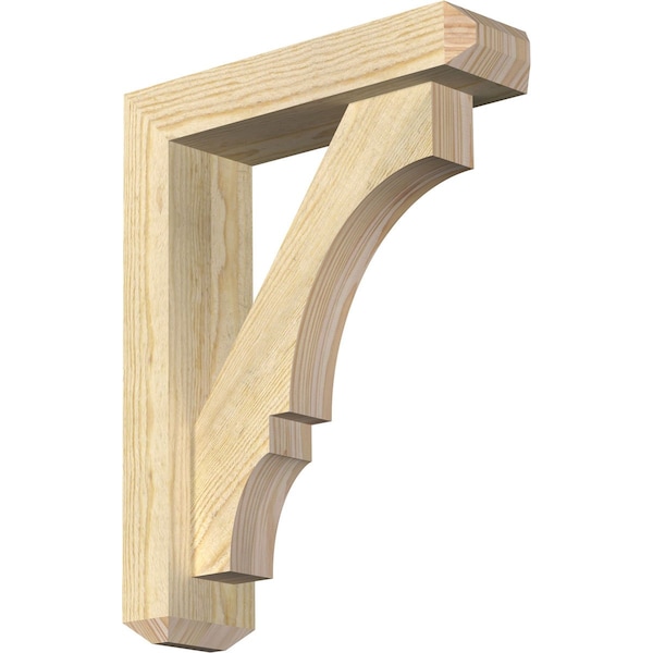 Ekena Millwork Balboa Craftsman Rough Sawn Bracket w/ Offset Brace, Douglas Fir, 4"W x 14"D x 18"H BKT0402X14X18BOA04RDF - main